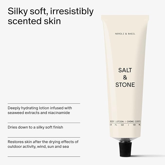 Salt & Stone Body Lotion for Women & Men| Scented Daily Body Lotion | Hydrates, Nourishes & Softens Skin | Restores Dry Skin | Fast-Absorbing | Cruelty-Free & Vegan (100 ml) (Neroli & Basil)-FemmiqueWomen