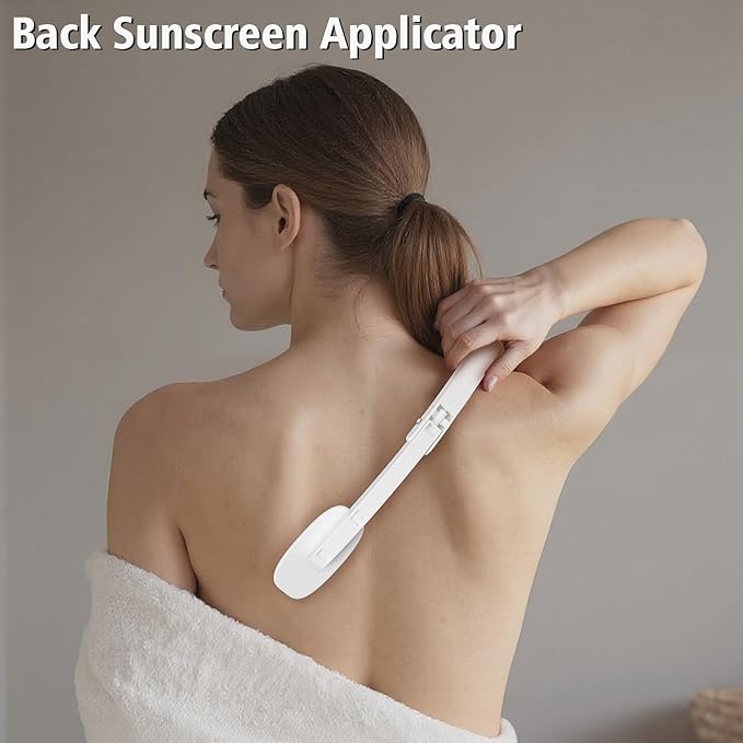 Self Tanner Brushes- Extra Large Body Makeup Brush & Back Lotion Applicator, 2 Pcs, Body, Leg and Face Kabuki Brush, Back Applicator for Self Tan, Sunscreen, Lotion, Makeup, Blend & Blur (Rose Gold)-FemmiqueWomen