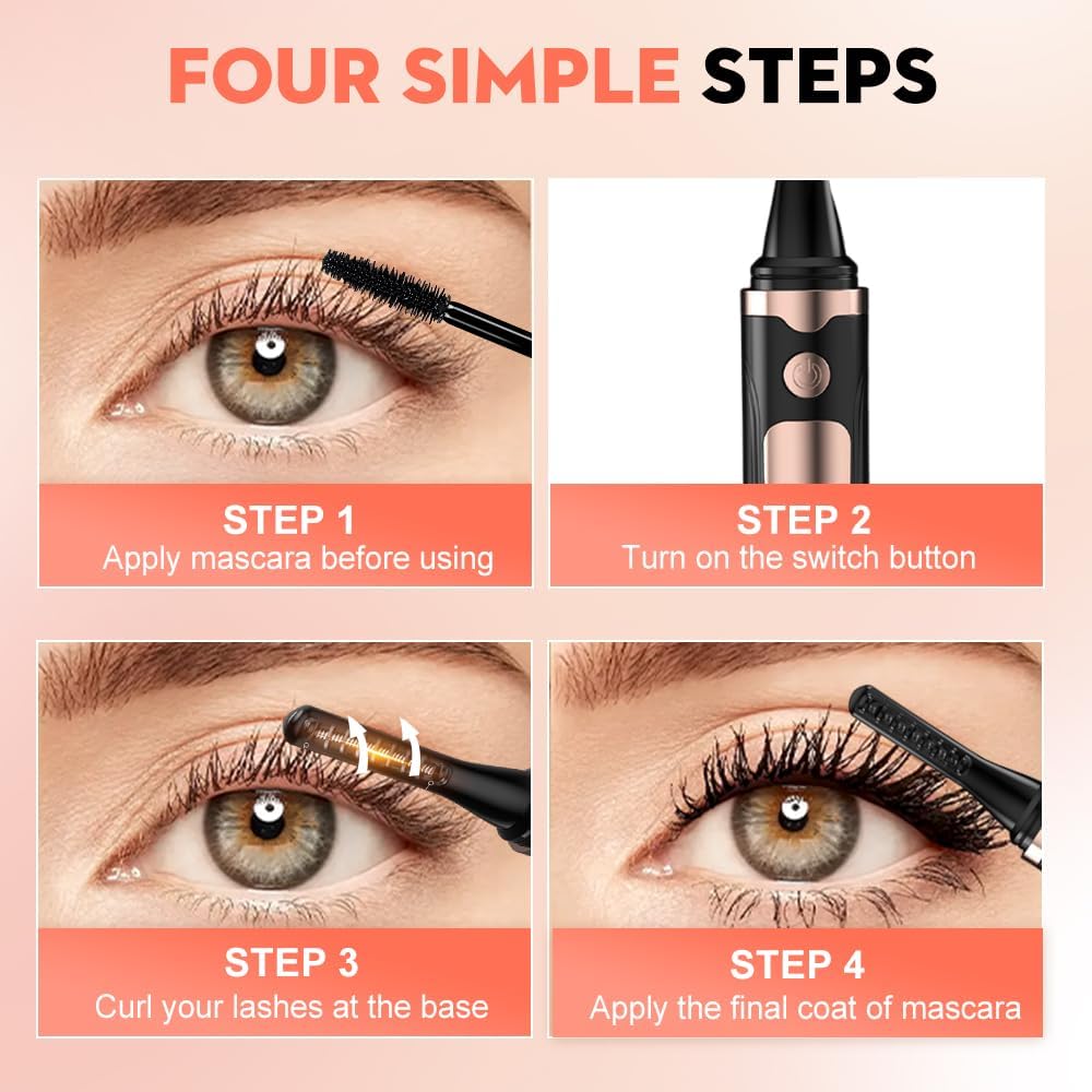 Heated Eyelash Curler, 2025 New Electric Eyelash Curler, Portable USB Type-C Makeup Tools for Travel,Women (Black*1)-FemmiqueWomen