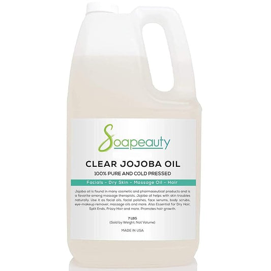 Soapeauty Clear Jojoba Oil | 100% Pure & Natural | Refined, Cold Pressed, Hexane Free | Moisturizing Oil for Skin, Face, Hair & Nails | 7 Pound-FemmiqueWomen