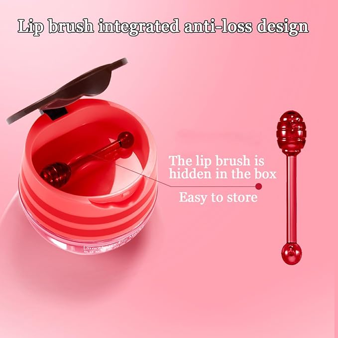 2 Pcs Lip Balm Honey Pot,Honey & Strawberry Lip Mask Propolis Moisturizing Lip Balm with Stick,Prevention Dry and Cracked Lip Scrubs,Exfoliator Lip Wrinkle Skin Care Products-FemmiqueWomen