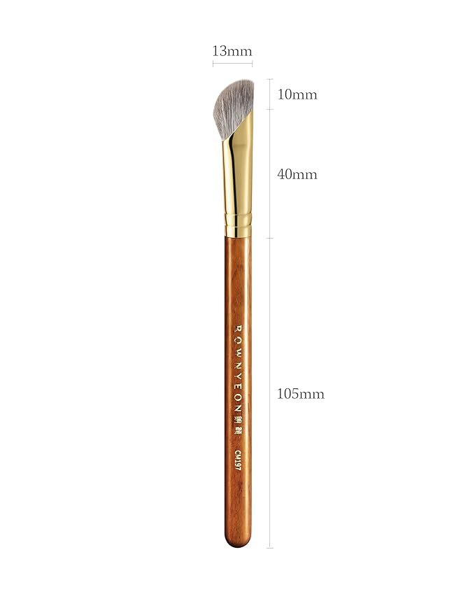 Desert Oak Series Pro Nose Sculptor - Arctic Fluff Hybrid Bristles for Nasal Contouring, Wide Angled Nose Brush, Bubinga Handle (CM 197)-FemmiqueWomen