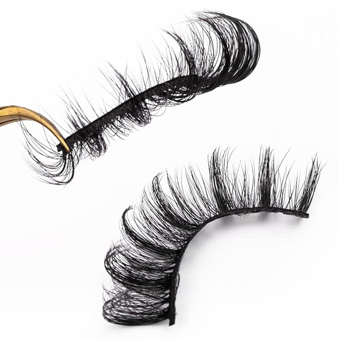 HBZGTLAD 6 Pairs Fluffy False Eyelashes Natural Faux Mink Strip 3D Lashes Pack(3DQG-104)-FemmiqueWomen