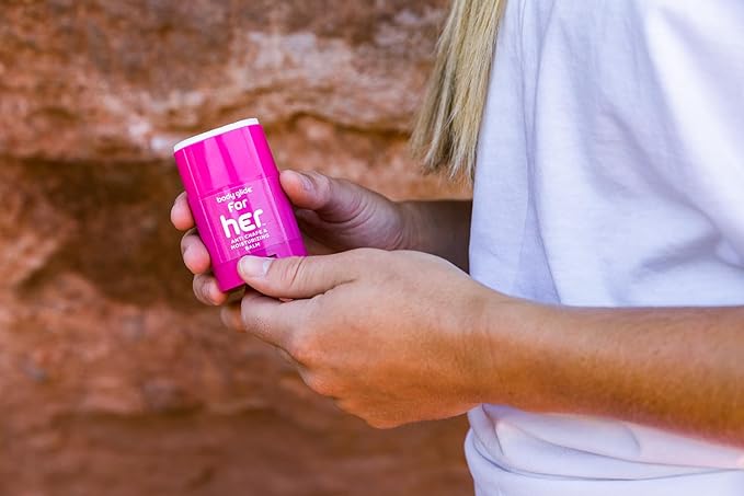 Body Glide For Her Anti Chafe Balm | Chafing stick with added emollients | Great for dry, sensitive skin and/or sensitive areas | Use on chest, bra, butt, groin, arm, and thigh chafing | 0.8oz-FemmiqueWomen