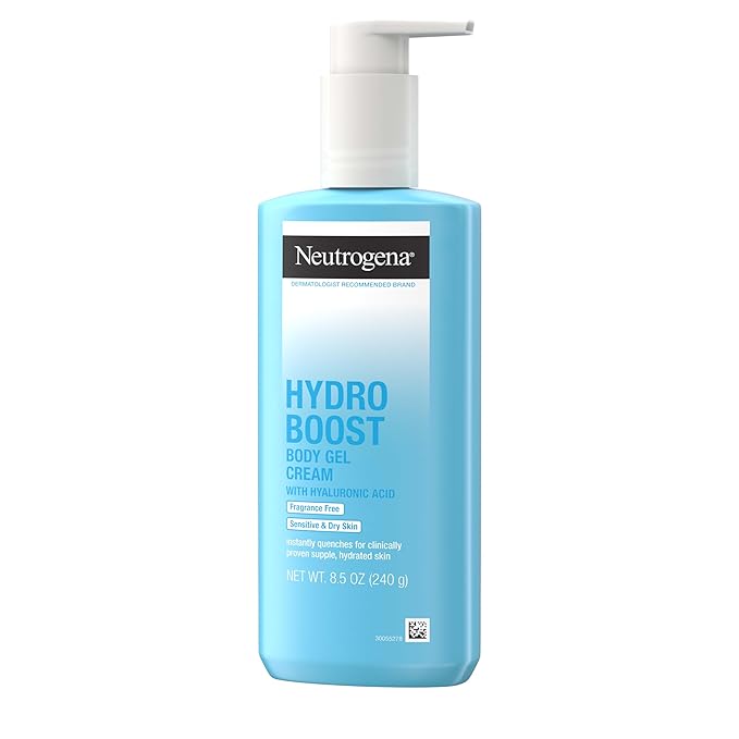 Neutrogena Hydro Boost Body Gel Cream Moisturizer with Hyaluronic Acid, Hydrating Lotion For Sensitive Skin, Fragrance Free, 8.5 oz-FemmiqueWomen