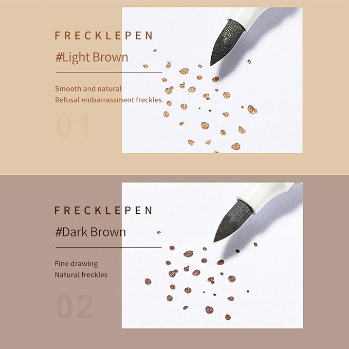 2 Pcs Freckle Pens, Natural Lifelike Freckles Makeup Tool - Dark Brown + Light Brown-FemmiqueWomen