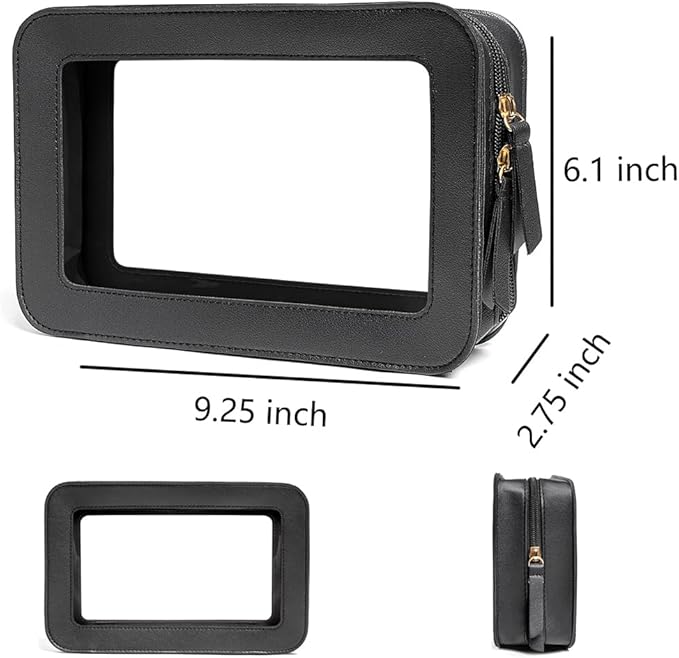 Clear Makeup Bag Small, TSA Approved Portable Toiletry Bag with Zipper Cosmetic Travel Bag Makeup Organizer Case Mini Makeup Pouch for Purse Car Organizer Bag for Women Men-FemmiqueWomen