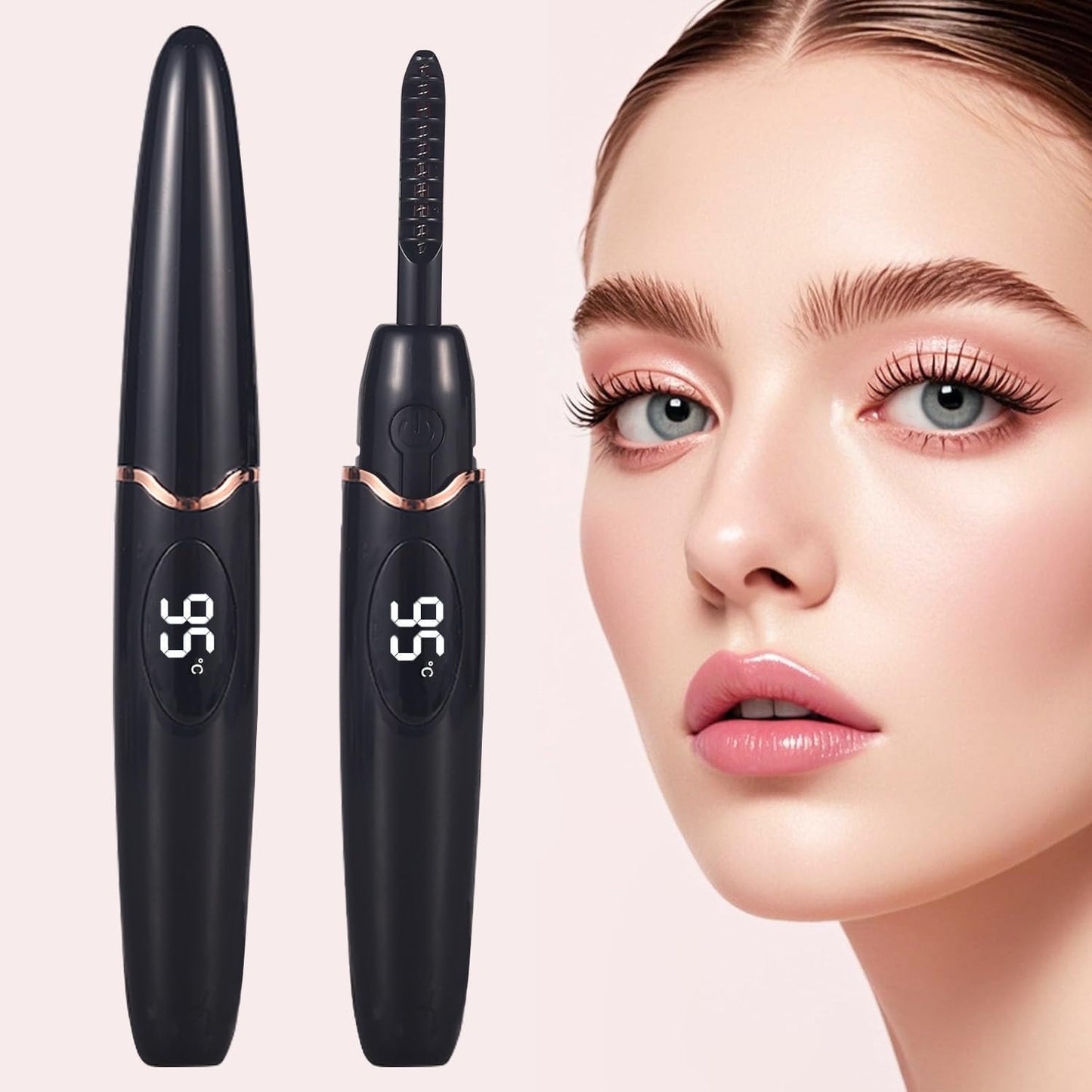 Heated Eyelash Curlers Electric Eyelash Curler with LED Display, 4 Temperature Modes Anti-Burn USB Rechargeable Natural Curling 24H Long Lasting for Women Makeup Tools Gifts-FemmiqueWomen