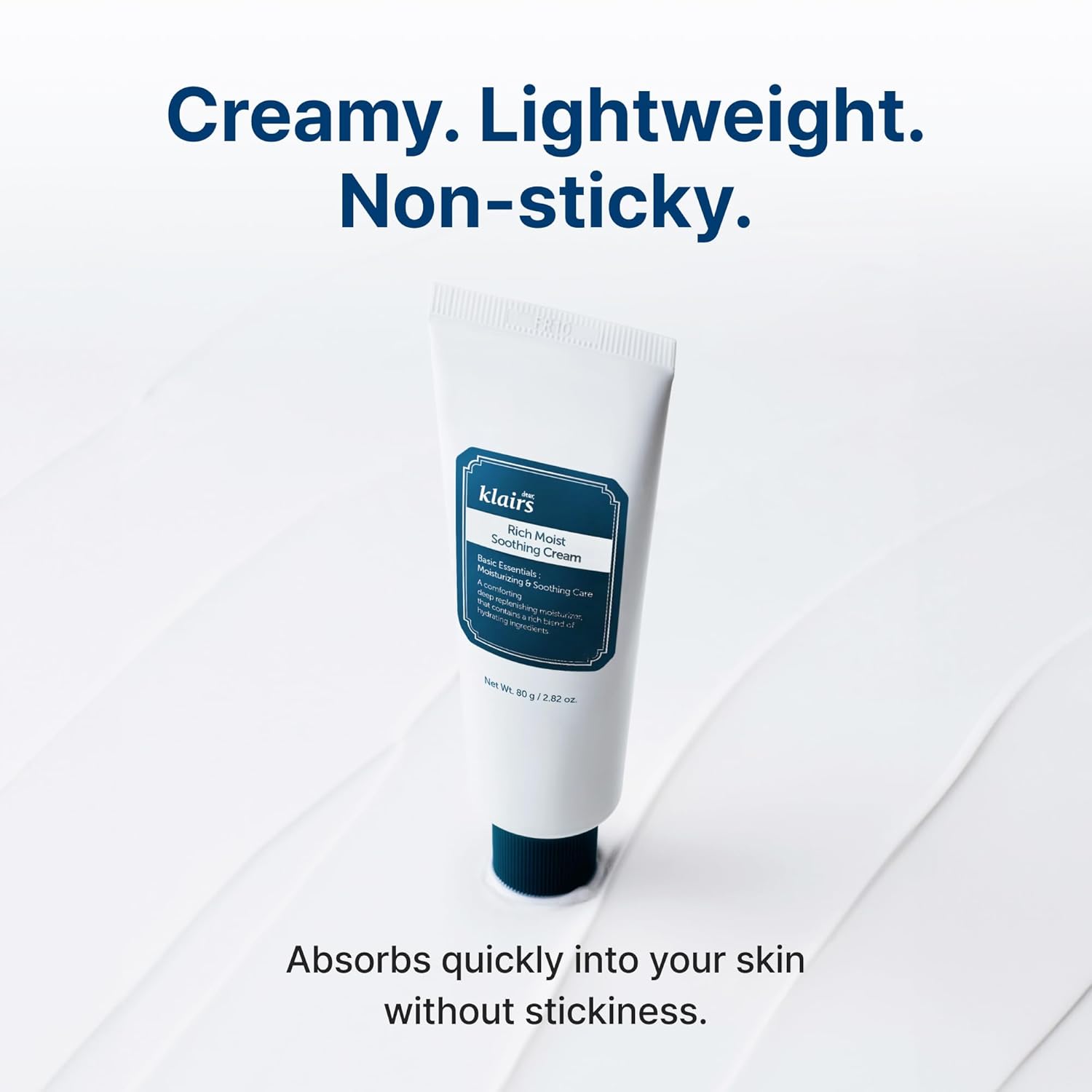 DearKlairs Rich Moist Soothing Cream 80ml, Repair Skin Barrier, Sensitive Skin, Hypoallergenic, Centella Asiatica, Ceramide, Moisturizer, Full Hydration, Non-sticky texture, Korean Moisturizer-FemmiqueWomen