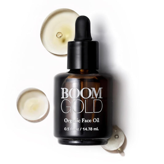 Boom Gold ™ Lightweight & Luxurious Facial Oil with Organic Ingredients for a Softer, Smoother, More Luminous Skin, with Kukui Nut & Frankincense Oil, Boom Beauty by Cindy Joseph (0.5 Oz)-FemmiqueWomen
