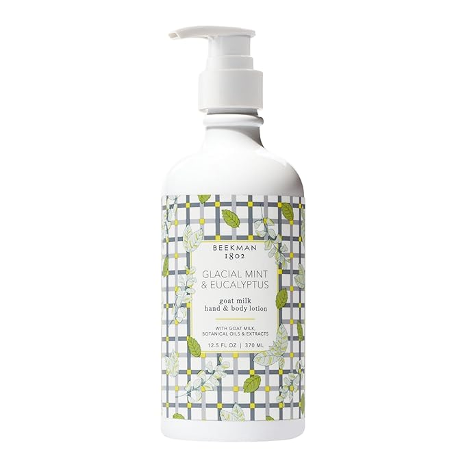 Beekman 1802 Glacial Mint & Eucalyptus Goat Milk Body Lotion - Scented - 12.5 oz - Hydrating & Deeply Moisturizing - With Shea Butter & Jojoba Seed Oil - Good for Sensitive Skin - Cruelty Free-FemmiqueWomen