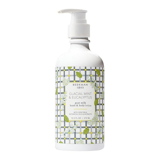 Beekman 1802 Glacial Mint & Eucalyptus Goat Milk Body Lotion - Scented - 12.5 oz - Hydrating & Deeply Moisturizing - With Shea Butter & Jojoba Seed Oil - Good for Sensitive Skin - Cruelty Free-FemmiqueWomen