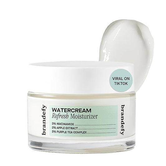 Brandefy Water Cream Refresh Moisturizer - Lightweight, Pore-Refining Hydration Burst for Smooth, Super Hydrated Skin, Daily Face Moisturizer, Made in US (1.6 Oz)-FemmiqueWomen