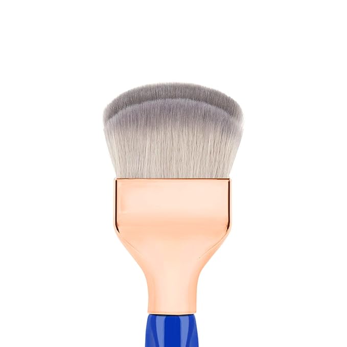 Bdellium Tools Professional Makeup Brush - Golden Triangle 972 Large Rounded Double Dome Blender - With All Vegan and Soft Synthetic Fibers, For Foundation Application & Blending (Blue, 1pc)-FemmiqueWomen