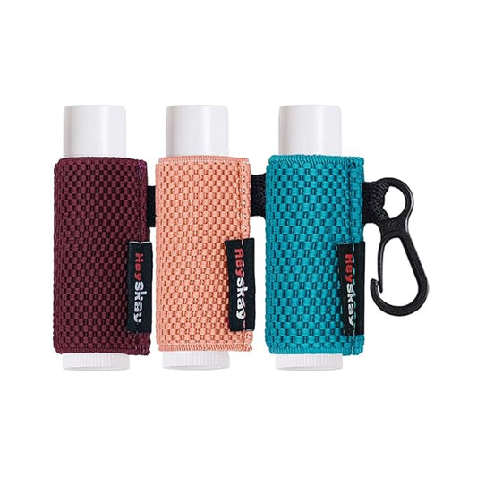 3PCS Lip Balm Holder Sleeves Chapstick Holder Keychain Lipstick Sleeves Lip Gloss Holder Keychain Chapstick Elastic Sleeves-FemmiqueWomen