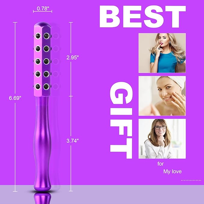 2025 Beauty Roller – Germanium Stone Face Sculpting Tool, Uplift Facial Massaging Beauty Tool, Firming Massage Wand for Skin Tightening, Portable Cooling & Sculpting (Purple)-FemmiqueWomen