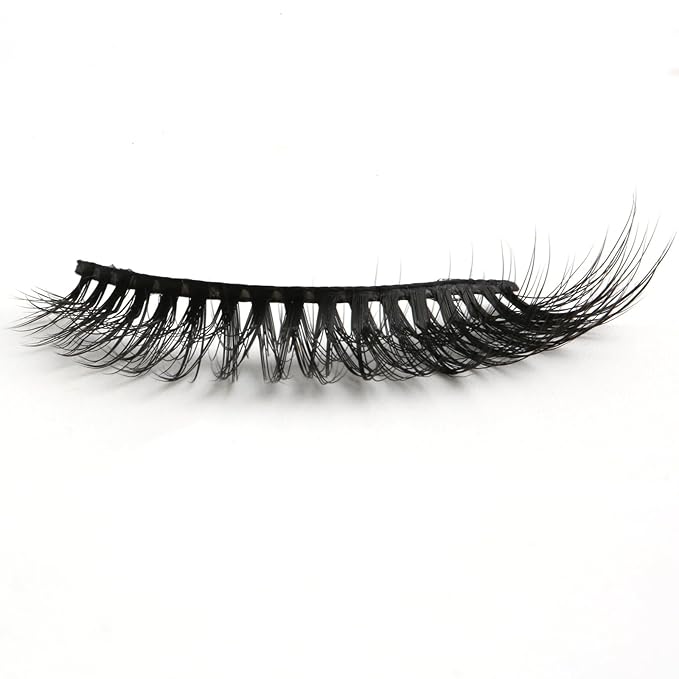 SUNWELL False Eyelashes 12mm Mink Lashes Natural Look Cat Eye Faux Mink Lashes 3D Fluffy Soft Luxury Volume Fake Lashes 10 Pairs Pack-FemmiqueWomen