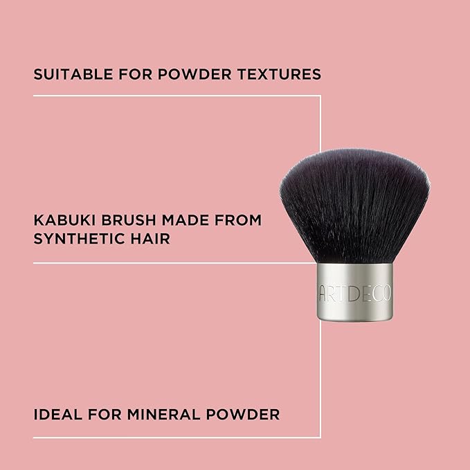 ARTDECO Mineral Powder Foundation Brush - Kabuki Brush with Vegan Bristles for Flawless Coverage, Perfect for Face Powder - Ideal Makeup Tool for a Radiant Finish-FemmiqueWomen