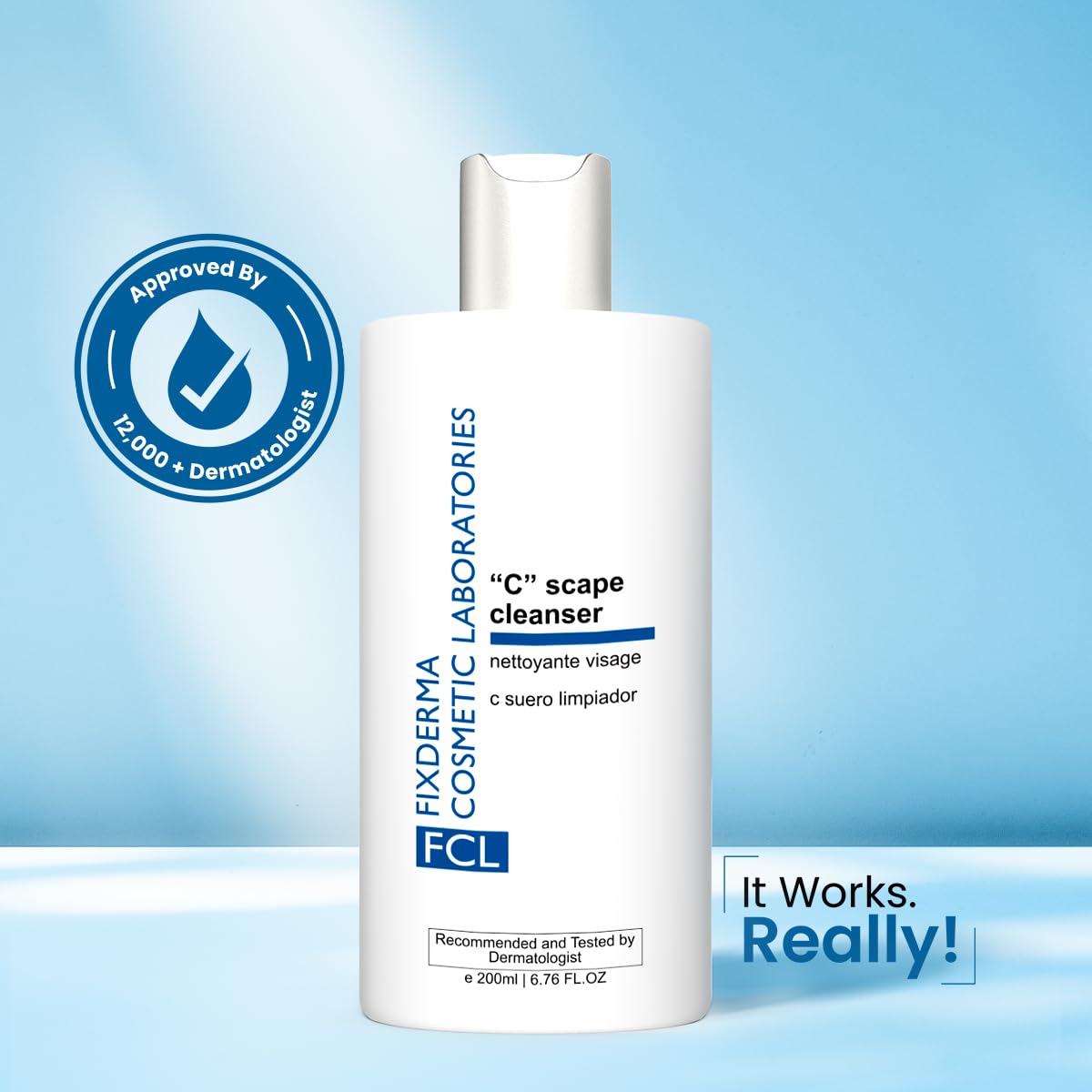 FCL 2% Vitamin C Face Wash, C Scape Cleanser for Gentle Exfoliation and Brightening | Cleanser Face Wash For Unevenly Pigmented Skin | Dark Spot Cleanser for Face - 200ml/6.76 Fl Oz-FemmiqueWomen