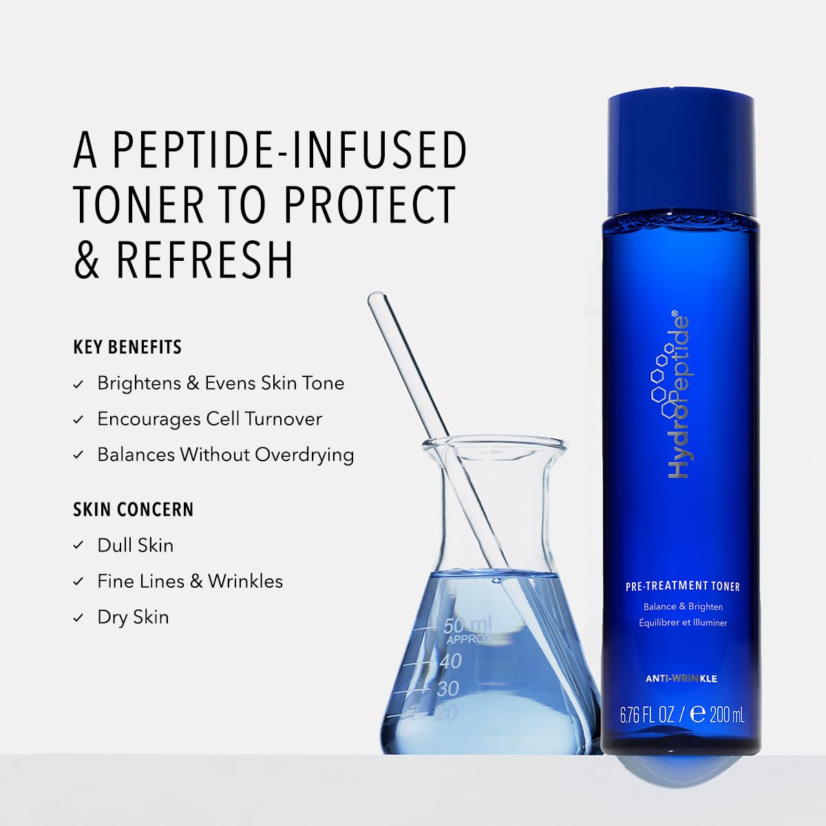 HydroPeptide Pre-Treatment Toner, Balance and Youthful, Refreshed Appearance, 6.76 Ounce-FemmiqueWomen