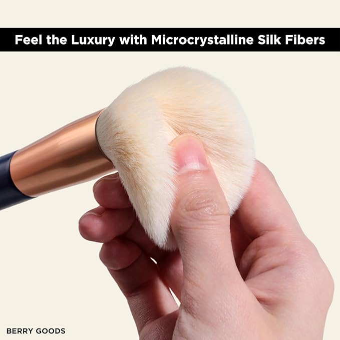 BERRY Blue Premium Makeup Brush Set – 12-Piece Professional Ultra-Soft Synthetic Brushes for Face & Eyes | Foundation, Powder, Blush, Concealer, Eyeshadow – Vegan, Cruelty-Free, Numbered, Travel Case-FemmiqueWomen