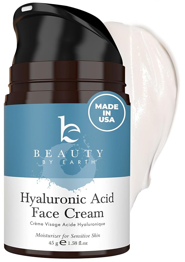 Hyaluronic Acid Moisturizer for Face - USA Made with Organic & Natural Ingredients, Hydrating Anti Aging Face Moisturizer for Dry Skin with Glycerin & Vitamin E, Unscented Anti Wrinkle Cream-FemmiqueWomen
