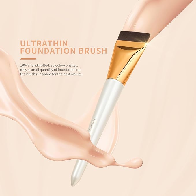 docolor Flat Foundation Brush for Liquid Makeup,Ultra Thin Liquid Foundation Brushes Premium Makeup Face Brush for Blending, Cream, Thin Foundation Brush Makeup Tool Face Foundation Flat Brush-FemmiqueWomen