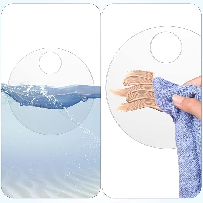 2PCS Makeup Mixing Palette with 2PCS Metal Spatula, Mixing Pigment Palette, Round White Clear Foundation Palette for Make up Eyeshadow Liquid Foundation Cosmetic Nail-Art Pigment Mixing Color-FemmiqueWomen