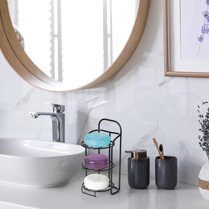 3-Tier Shower Soap Shampoo Bar Holder, Self Adhesive & Freestanding Draining Bathroom Soap Dish Caddy for Bathroom Wall Accesories Decor-FemmiqueWomen