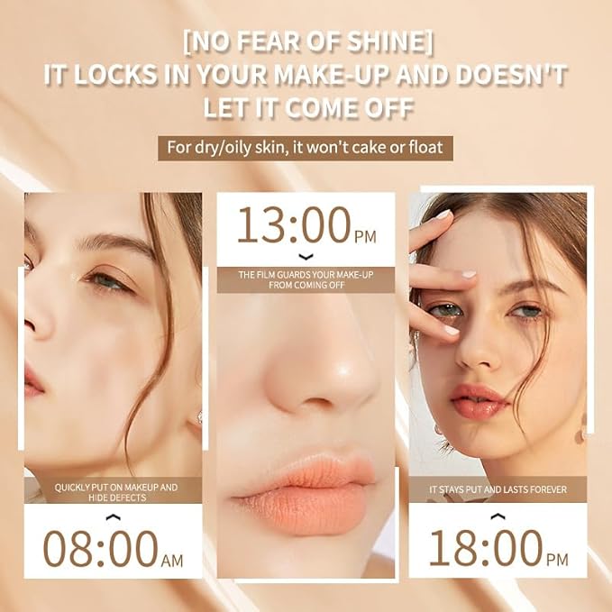 2 Pack Beauty Cream EXO TOO Foundation, Beauty Cream Makeup Base, Moisturizing, Long Lasting Matte Air Cushion CC Cream Concealer with Two Mushroom Head Sponges-FemmiqueWomen