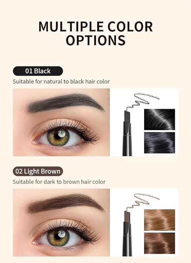 long lasting and waterproof Triangle eyebrow Pencil With Brush (Light Brown)