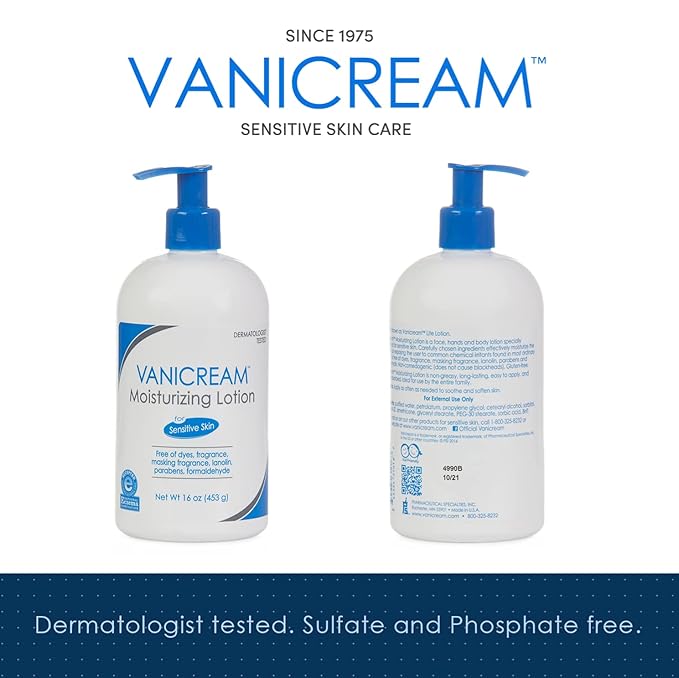 Vanicream Moisturizing Lotion with Pump Dispenser - 16 Fl Oz (Pack of 12) - Formulated Without Common Irritants for Those with Sensitive Skin (Pack of 12)-FemmiqueWomen
