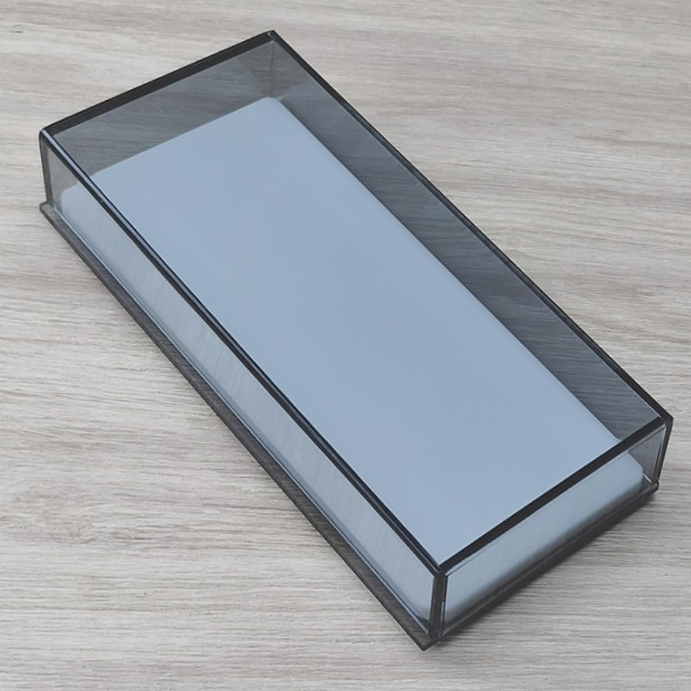 Grafting False Eyelash Acrylic Extension Pallet Organizer, Eyelash Extension Glue Tweezers Plate Makeup Palette, Dustproof Storage Box Display Training Tools Salon (Transparent Grey)-FemmiqueWomen