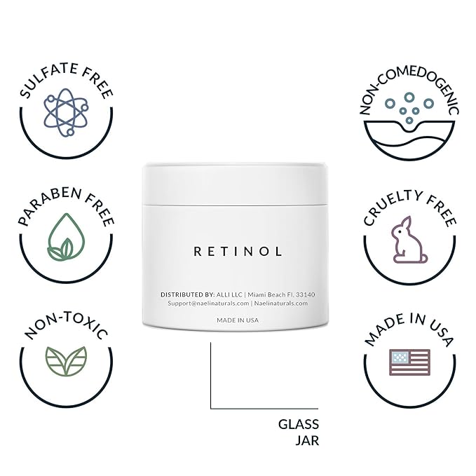 Retinoid Cream - 4.25% Retinol Night Moisturizer for Face & Neck with Collagen, Peptides & Hyaluronic Acid - Anti Aging Wrinkle Cream, Improves Skin Tone & Texture, 3.4 oz-FemmiqueWomen