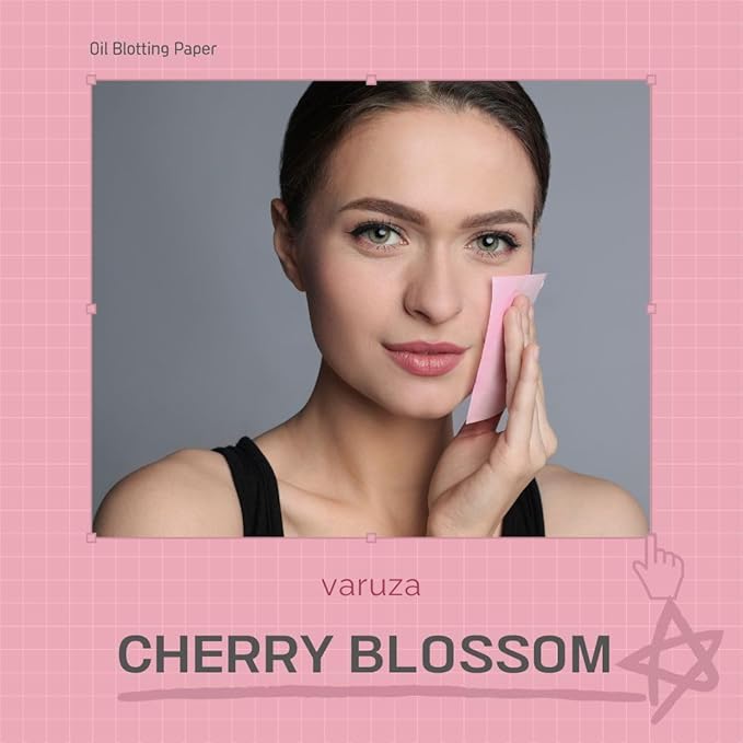 [600 Counts Refills Only] Cherry Blossom Natural Oil Blotting Sheets for Face with Mirror Case and Refills-FemmiqueWomen
