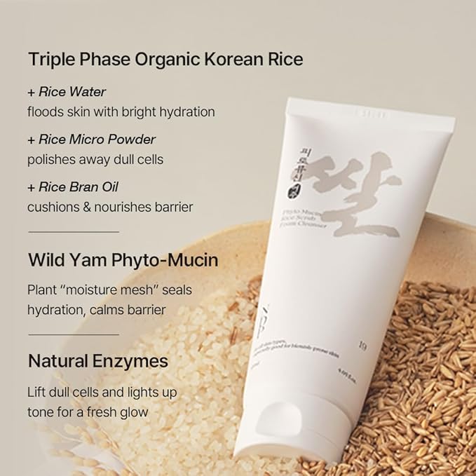 NDP Rice Mochi Deep Face Wash – Triple-Rice Airy Micro-Exfoliating Foam for Sensitive Skin, Phyto Mucin Hydration Shield, pH 5.5 Barrier-Safe Vegan Korean Skincare Cleanser, 4.05 fl oz (120 ml)-FemmiqueWomen