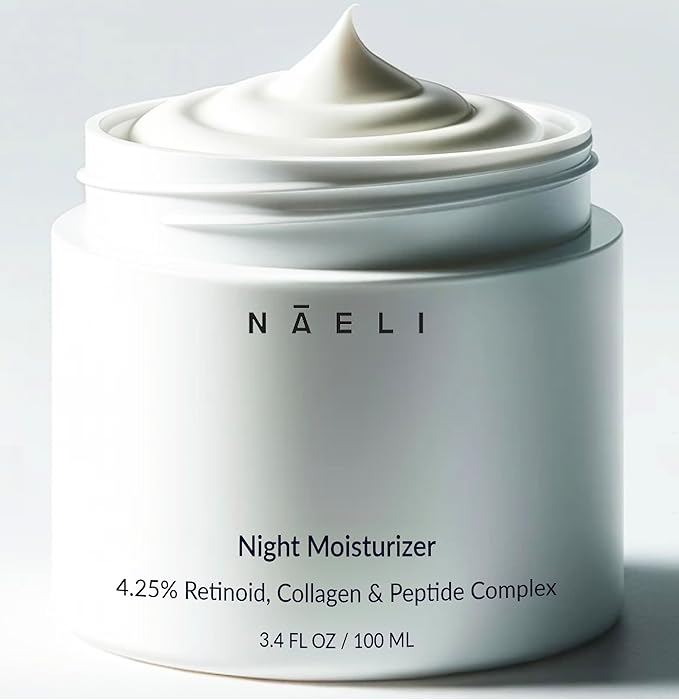 Retinoid Cream - 4.25% Retinol Night Moisturizer for Face & Neck with Collagen, Peptides & Hyaluronic Acid - Anti Aging Wrinkle Cream, Improves Skin Tone & Texture, 3.4 oz-FemmiqueWomen