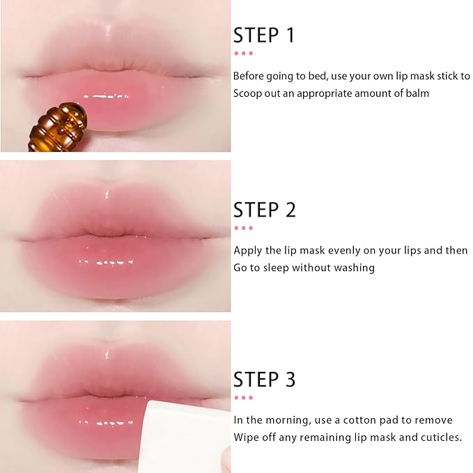 3 PCS Bee Lip Balm Honey Pot, Honey & Strawberry & Apple Lime Lip Mask Overnight Propolis Moisturizing Lip Balm Hydrating Prevention Dry and Crack Lip Scrubs Exfoliator Lip Wrinkle Care (Set A)-FemmiqueWomen