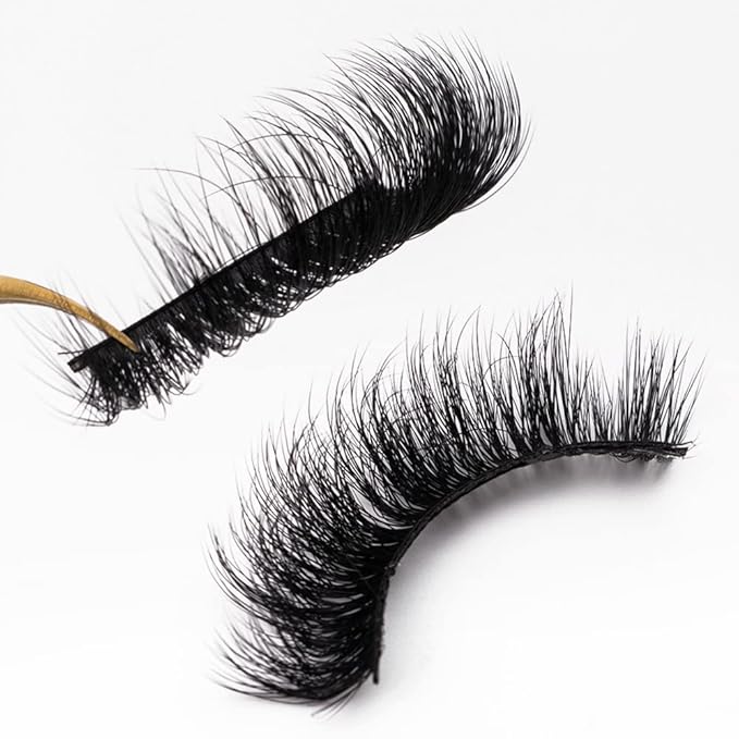 HBZGTLAD 6 Pairs Fluffy False Eyelashes Natural Faux Mink Strip 3D Lashes Pack(3DQG-114)-FemmiqueWomen