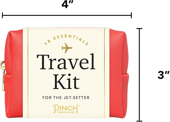 Pinch Provisions Travel Kit, includes 18 Must-Have Emergency Essential Items for Travelling, Ideal Road Trip or Airport Gift for Friends, Family & Peers, Portable Pouch-FemmiqueWomen