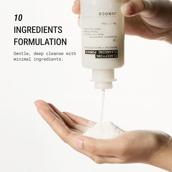 JUNO & Co. JADE Clarifying Cleansing Powder, Refillable Exfoliating Enzyme Face Cleanser to Enhance Smooth, Hydrated Skin-FemmiqueWomen
