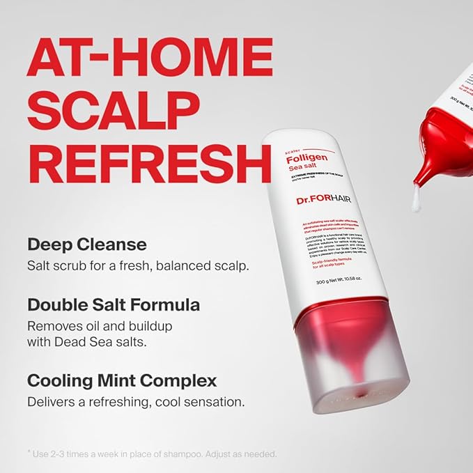 Dr.FORHAIR Folligen Sea Salt Scaler 300 ml/10.58 oz. | Scalp Deep Cleansing & Exfoliation | Eliminates Impurities & Odor-FemmiqueWomen