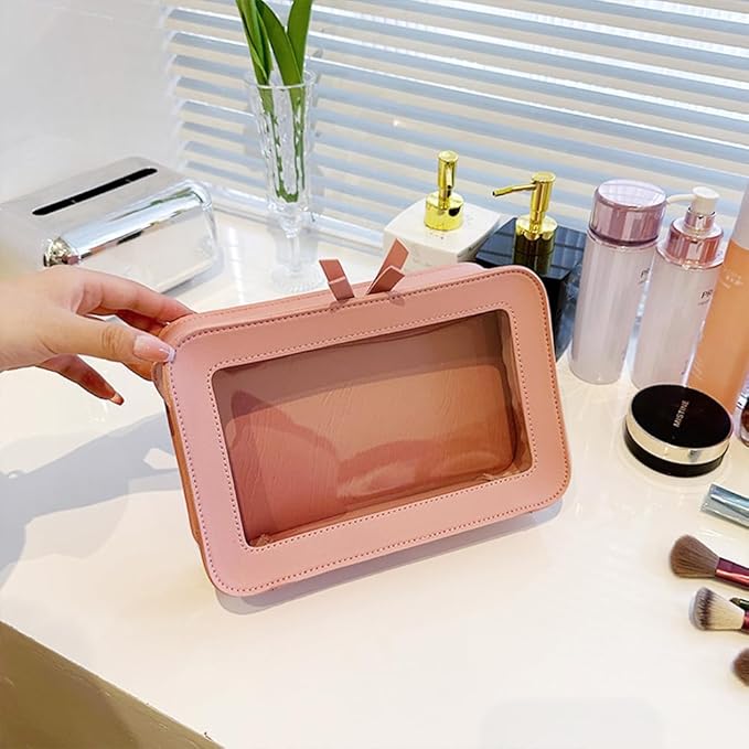 Clear Makeup Bag Small, TSA Approved Portable Toiletry Bag with Zipper Cosmetic Travel Bag Makeup Organizer Case Mini Makeup Pouch for Purse Car Organizer Bag for Women Men-FemmiqueWomen