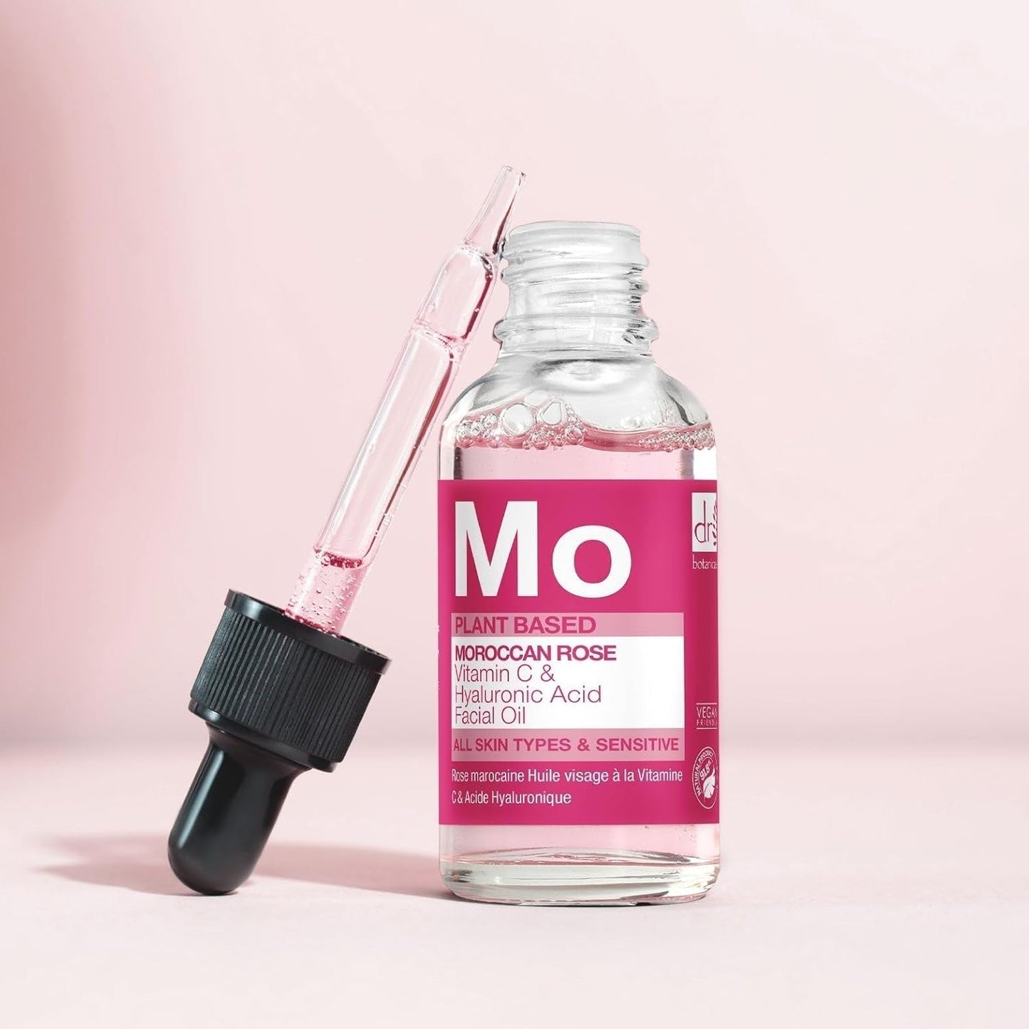 Dr Botanicals Moroccan Rose Oil -With Vitamin C & Hyaluronic Acid – Anti-Ageing, Brightening & Hydrating Water-Based Serum - Glow-Boosting Facial Oil for Radiant Skin – Made in UK – 30ml-FemmiqueWomen