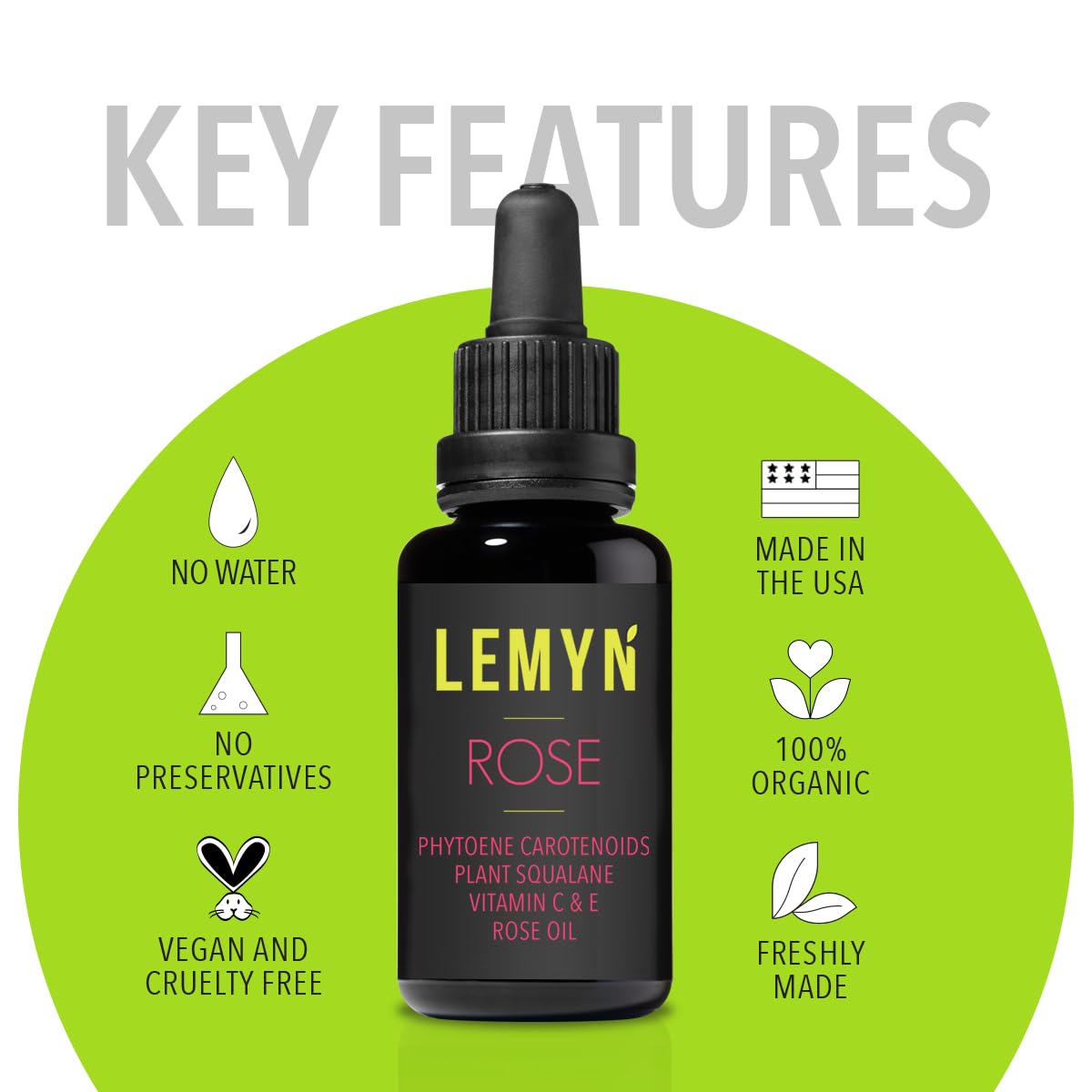 Squalane + Vitamin C Rose Oil Serum | Luxury Hydrating & Brightening Face Oil | With THD Vitamin C, Rosa Damascena & Carotenoids | Freshly Made in USA | 15ml-FemmiqueWomen