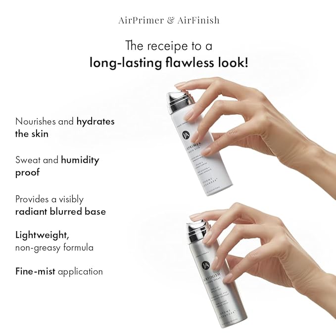 Jerome Alexander MagicMinerals Air Primer & Setting Spray Bundle – LiquidSilk Air Primer and AirFinish Setting Spray – Pore-Minimizing, Skin-Smoothing Formula for Long-Lasting, Flawless Matte Finish-FemmiqueWomen