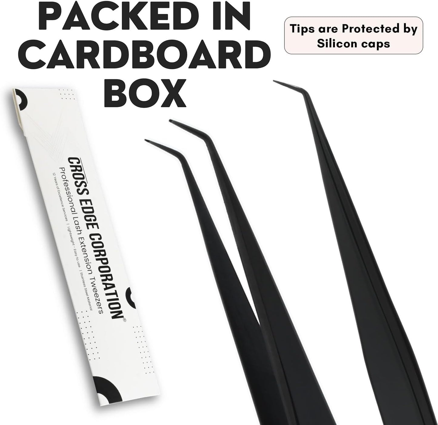 Isolation Tweezer for Eyelash Extensions – 14cm Curved Lash Tweezer, Stainless Steel, Best for Individual Isolation & Classic Lashes, Pinzas para Twisers (Black Titanium)-FemmiqueWomen