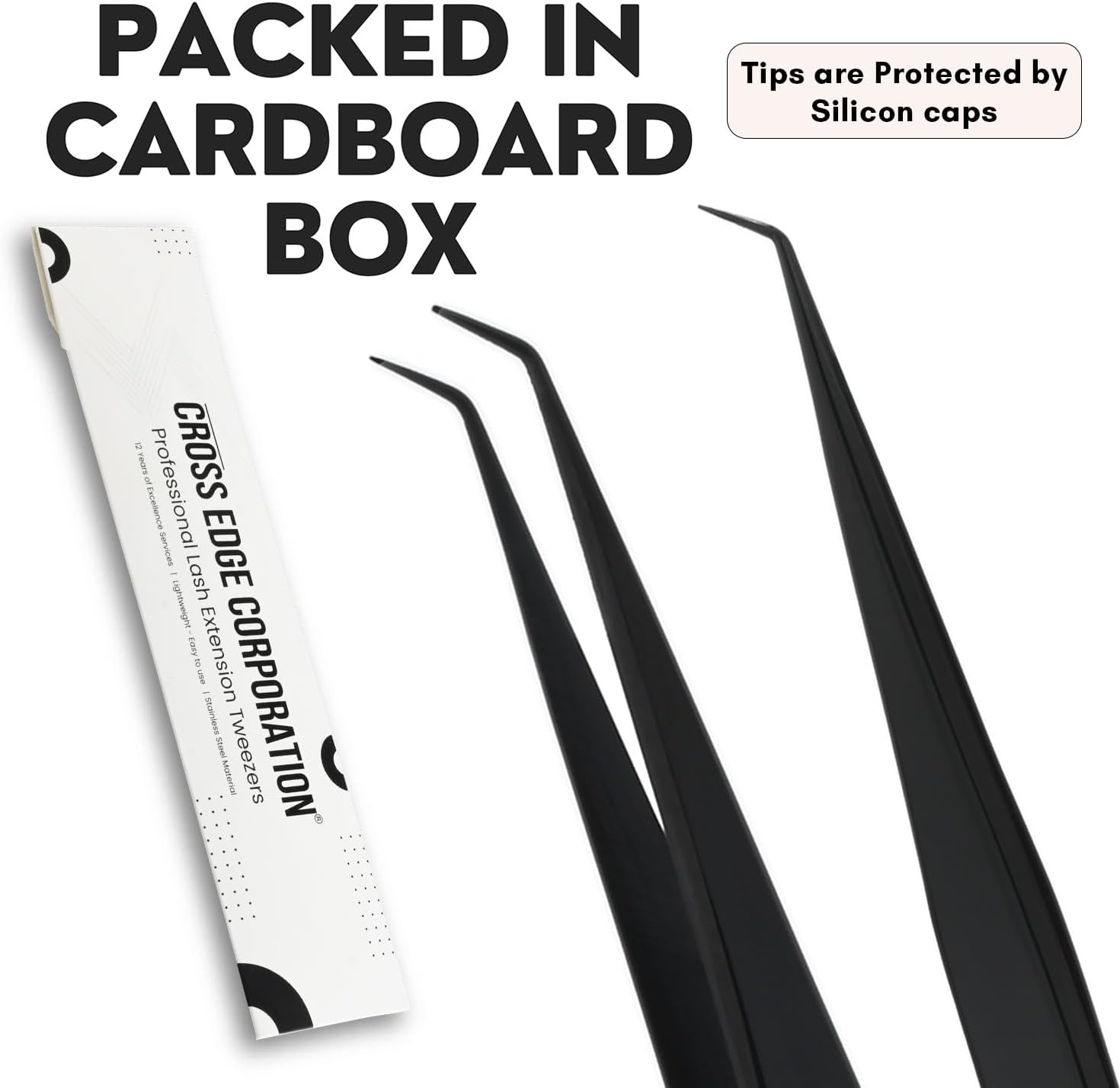 Isolation Tweezer for Eyelash Extensions – 14cm Curved Lash Tweezer, Stainless Steel, Best for Individual Isolation & Classic Lashes, Pinzas para Twisers (Black Titanium)-FemmiqueWomen