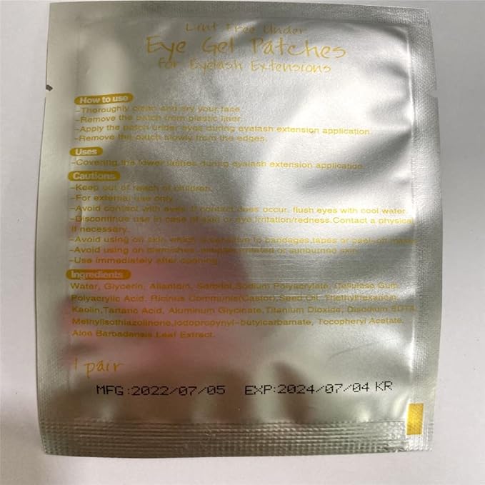 100 Pairs Set，Eye Gel Patches,Under Eye Pads Lint Free Lash Extension Eye Gel Patches for Eyelash Extension Eye (gold)-FemmiqueWomen