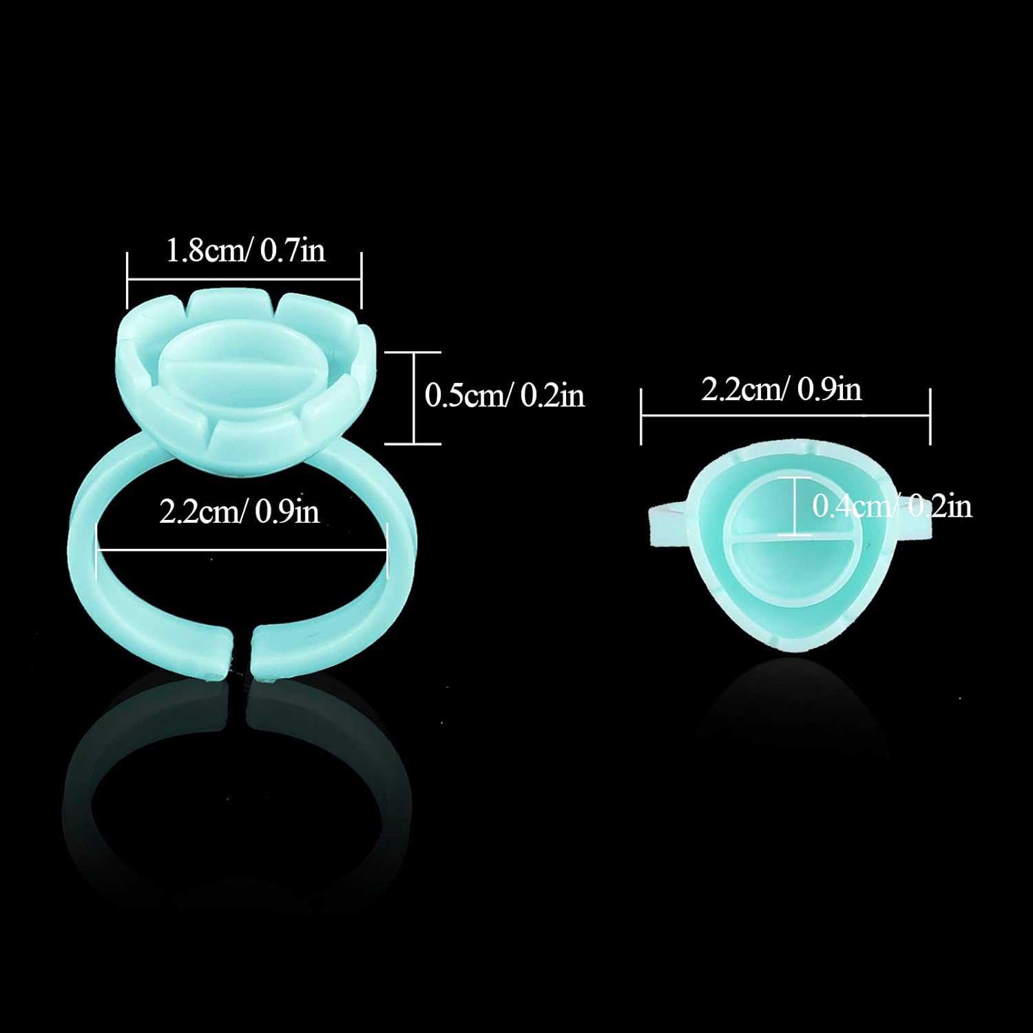 Fenshine 200 PCS Smart Glue Cups Lash Glue Holder Volume Lashes Quick Blossom for Eyelash Extension Supply, 2 Methods of Use (Green)-FemmiqueWomen